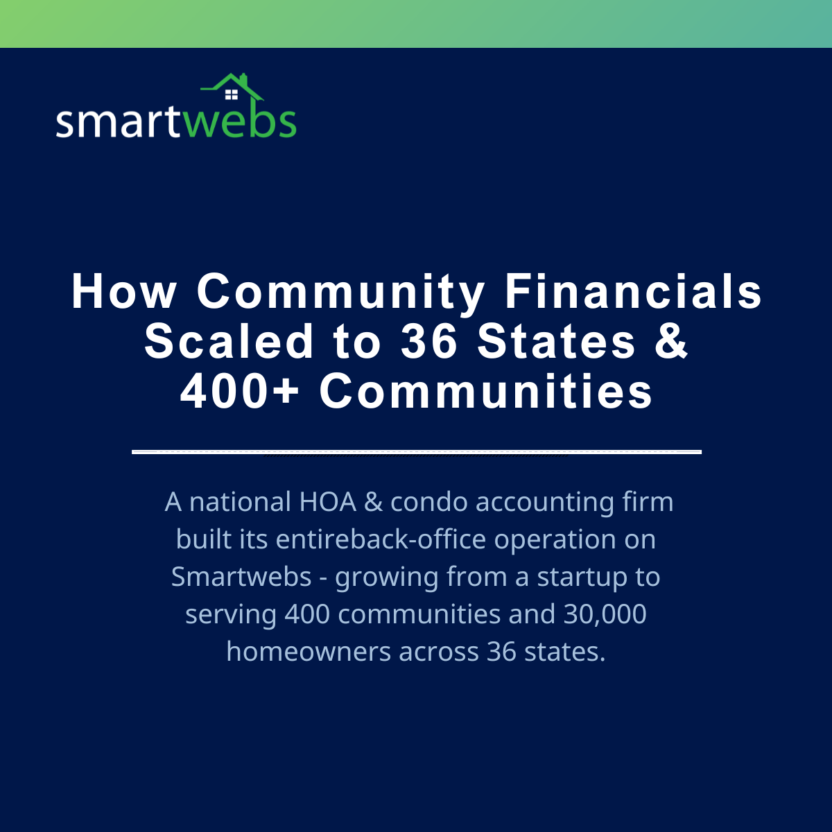 Community Financials HOA accounting case study with Smartwebs